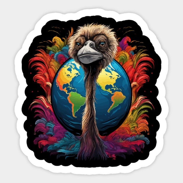 Ostrich Earth Day Sticker by JH Mart